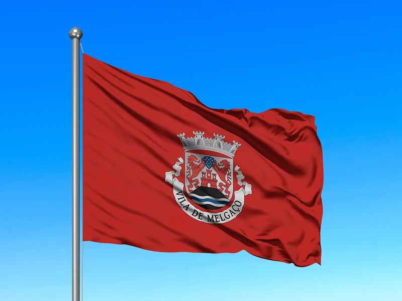 Bandeira do Município de Melgaço em mastro