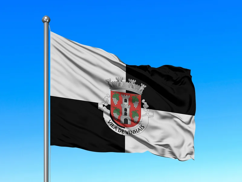 Bandeira do Município de Vinhais em mastro