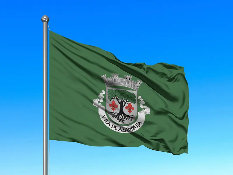Bandeira do Município de Azambuja em mastro