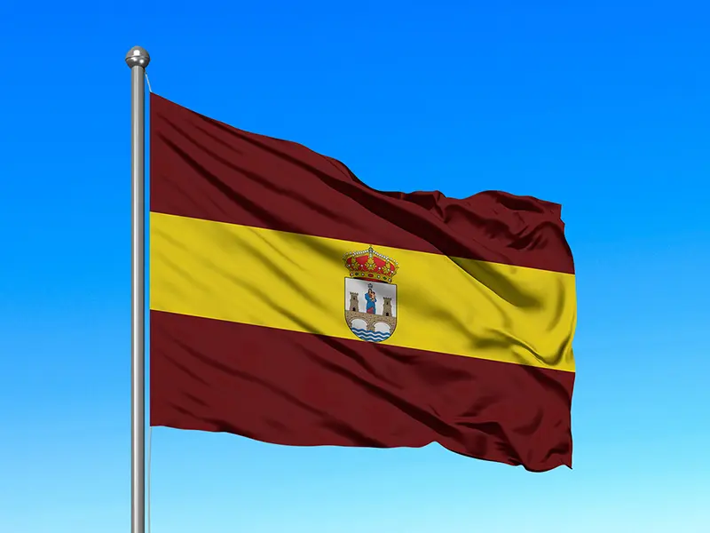 Bandeira do Município de Benavente em mastro
