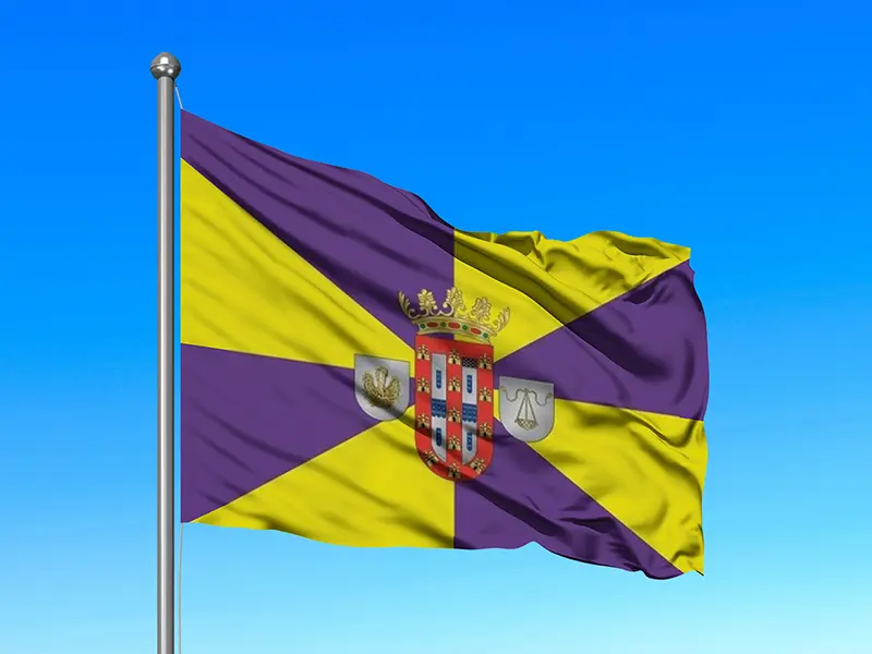 Bandeira do Município de Caldas da Rainha em mastro