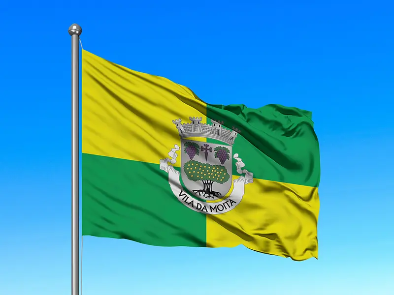 Bandeira do Município de Moita em mastro